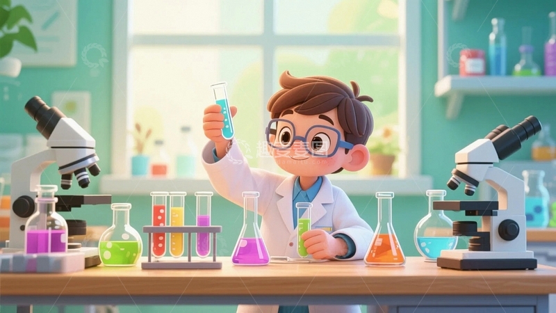 高清大图下载【趣麦麦图】卡通人物科学实验人员9