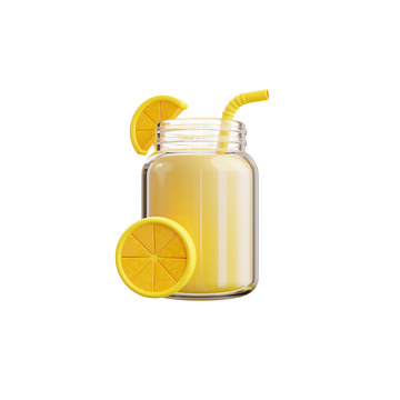 柠檬水3D卡通插画免抠透明png图片素材