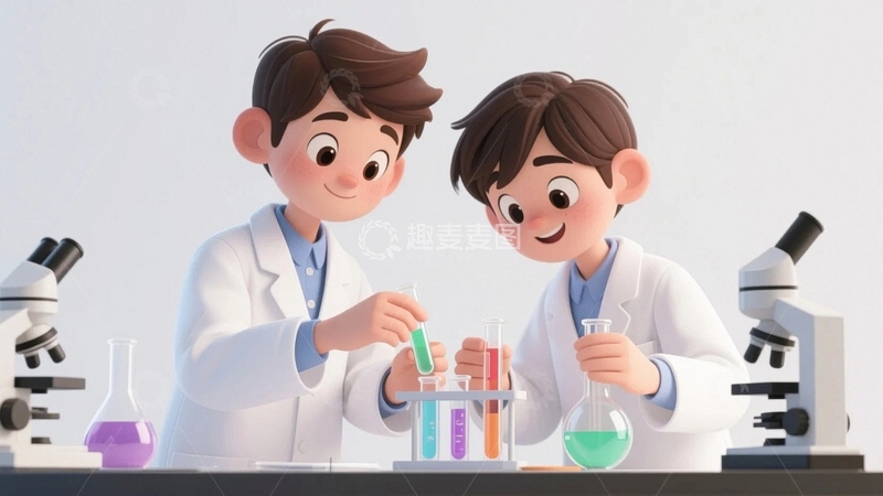 高清大图下载【趣麦麦图】卡通人物科学实验人员11