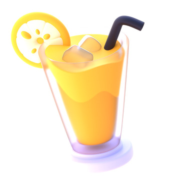 柠檬饮品3D图标免抠透明png图片素材