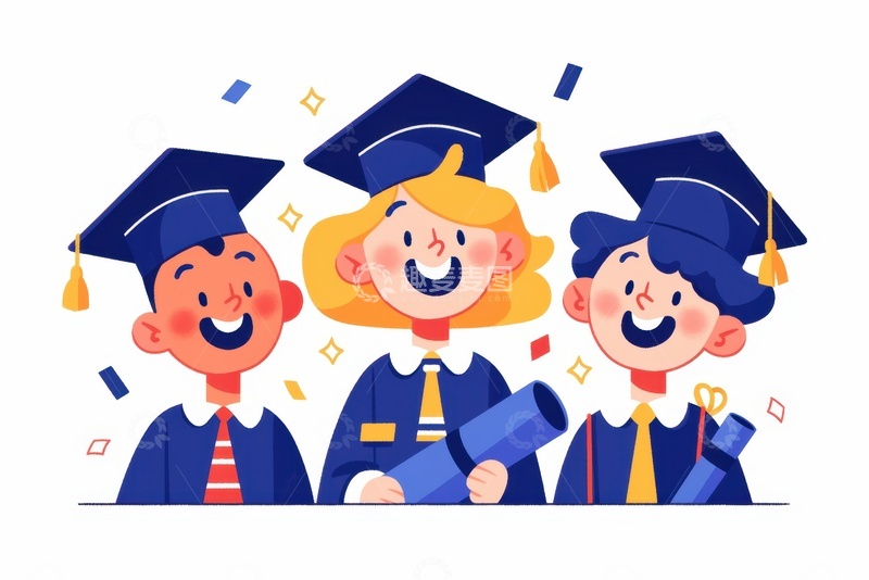 高清大图下载【趣麦麦图】卡通简约可爱的毕业生3