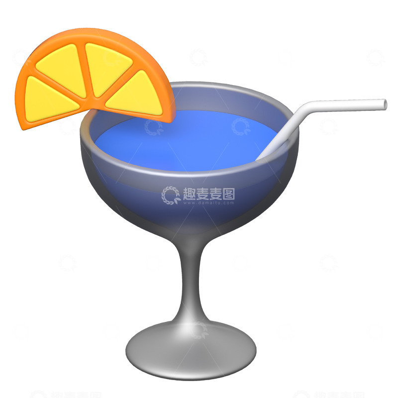 高清大图下载【趣麦麦图】鸡尾酒3D卡通图标免抠透明png图片素材28