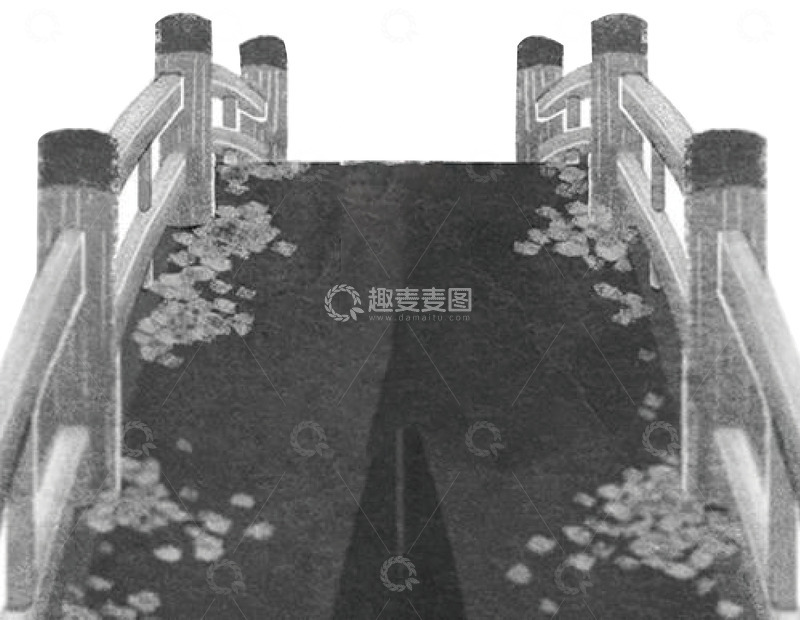 高清大图下载【趣麦麦图】花见远桥朦胧1