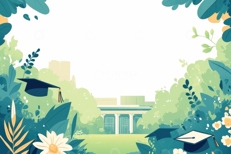 高清大图下载【趣麦麦图】手绘简约花草边框背景