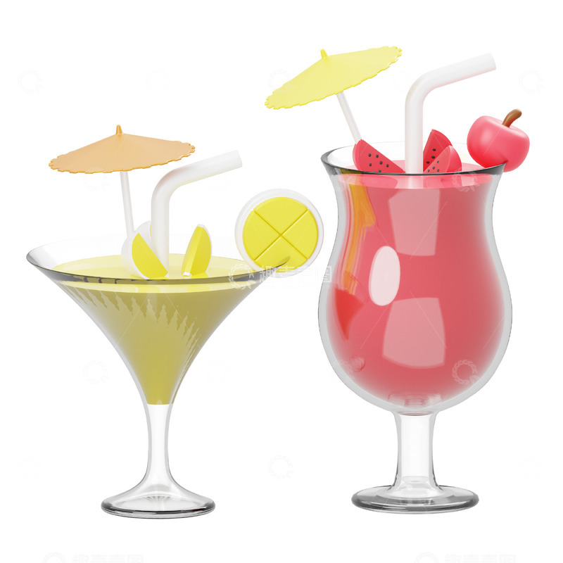 高清大图下载【趣麦麦图】椰子饮品3D图标免抠透明png图片素材20