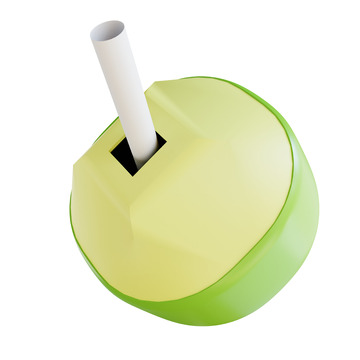 椰子3D卡通图标免抠透明png图片素材4