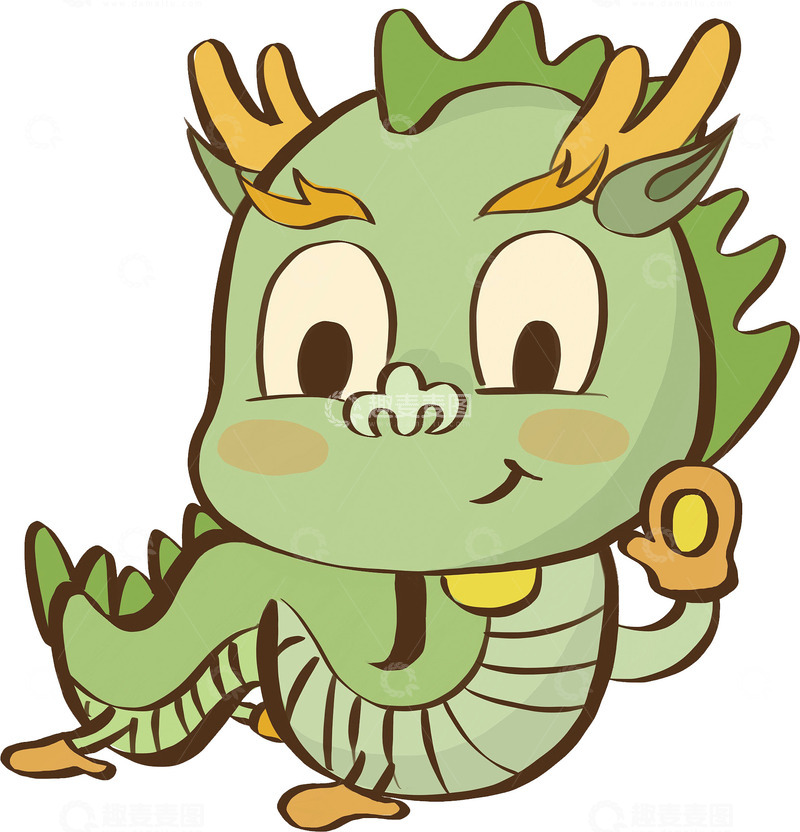 高清大图下载【趣麦麦图】小龙青色小龙