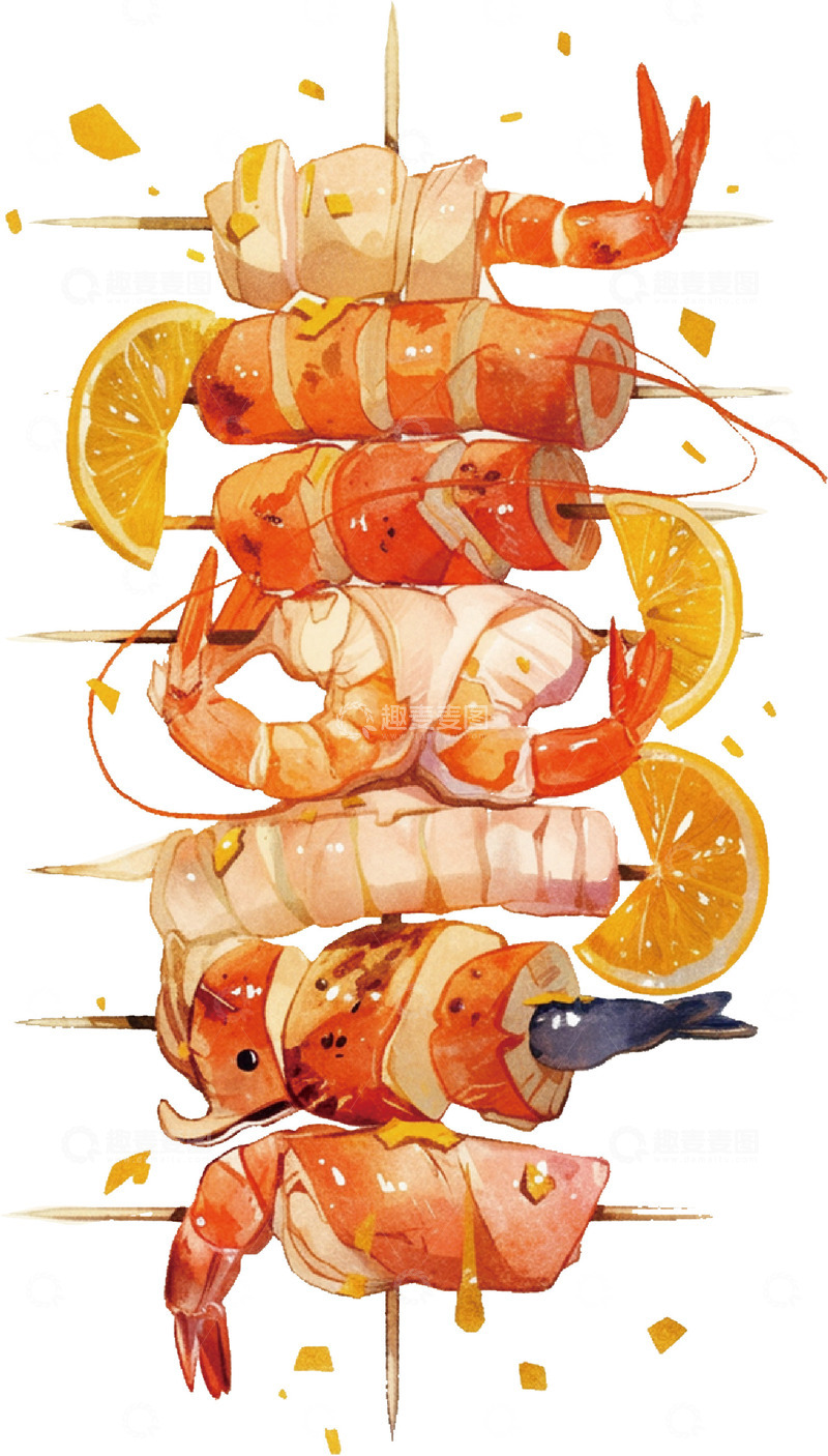 高清大图下载【趣麦麦图】炭烤大虾烤大虾