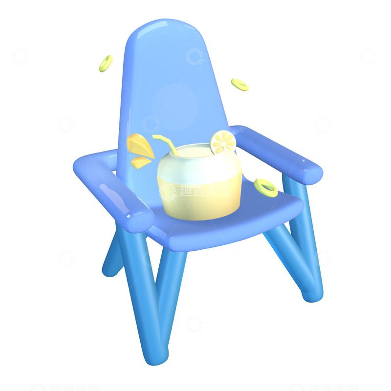 高清大图下载【趣麦麦图】椰子饮品3D图标免抠透明png图片素材51