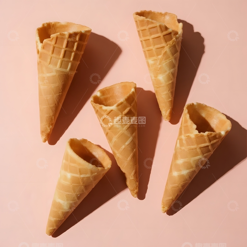 高清大图下载【趣麦麦图】粉背景下的甜筒空壳7