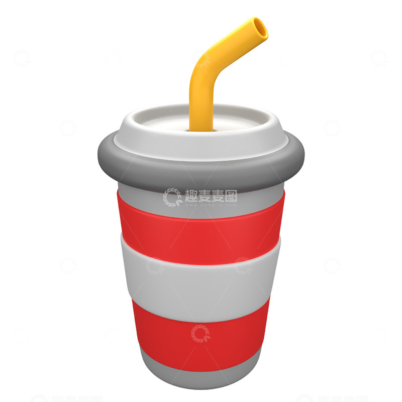 高清大图下载【趣麦麦图】软饮3D卡通插画免抠透明png图片素材3