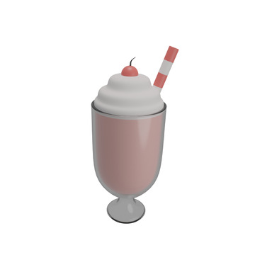 奶昔3D卡通插画免抠透明png图片素材