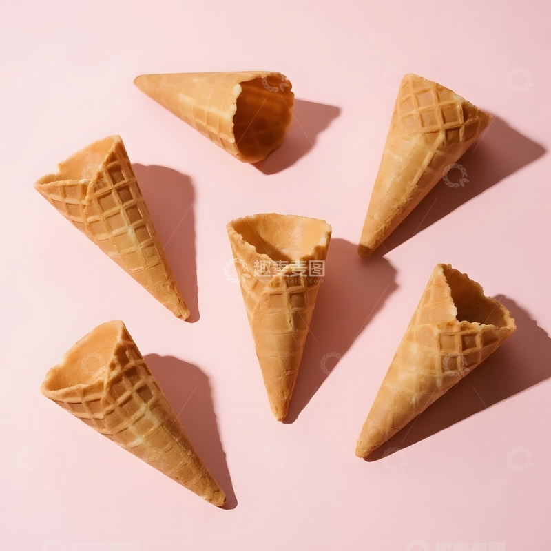 高清大图下载【趣麦麦图】粉背景下的甜筒空壳8