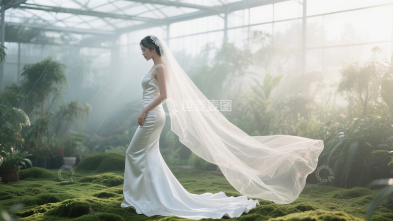 高清大图下载【趣麦麦图】温室森系浪漫婚纱3