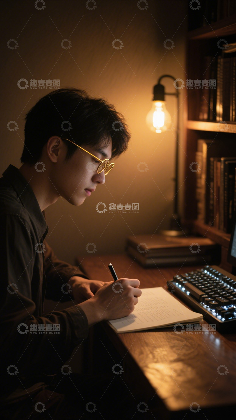 高清大图下载【趣麦麦图】深夜专注阅读时光2