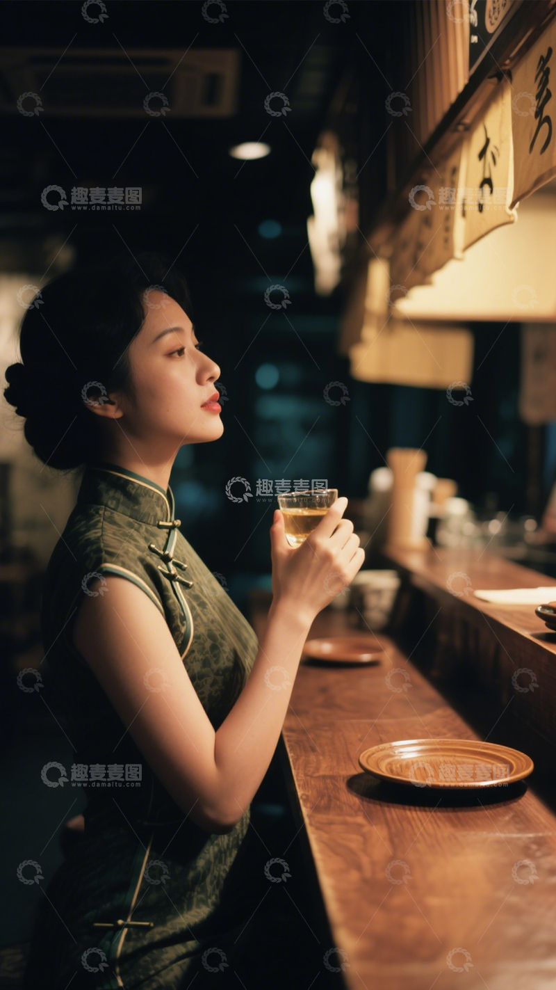 高清大图下载【趣麦麦图】复古旗袍酒馆氛围2