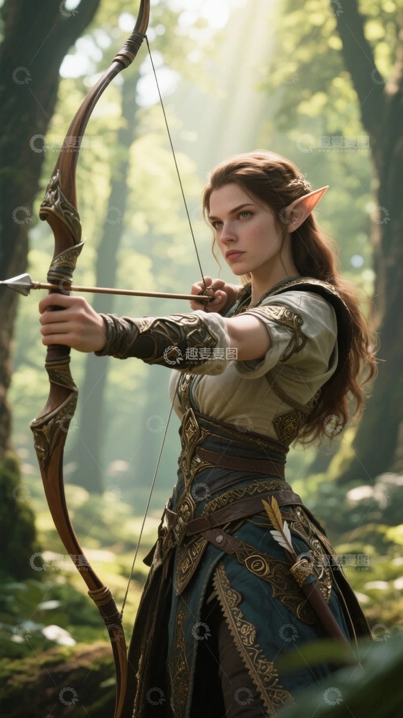 高清大图下载【趣麦麦图】奇幻精灵女射手2