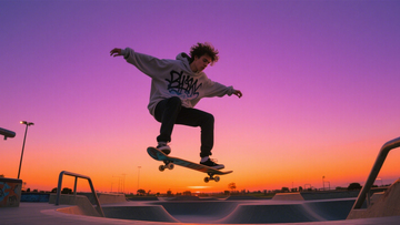 日落滑板青春活力1