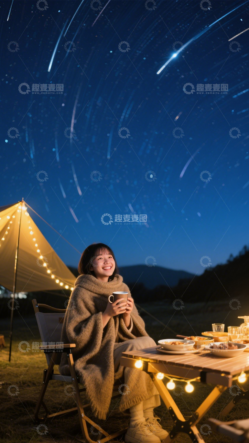 高清大图下载【趣麦麦图】星空露营治愈时光3