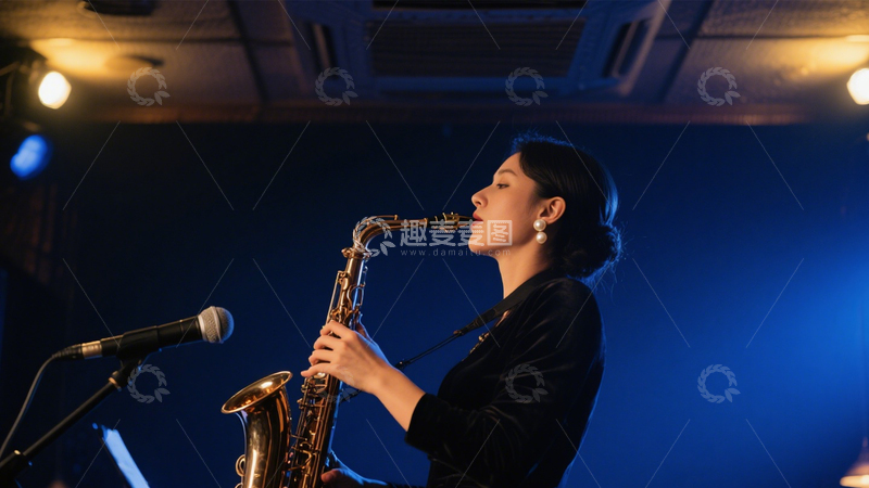 高清大图下载【趣麦麦图】爵士演奏氛围感夜1