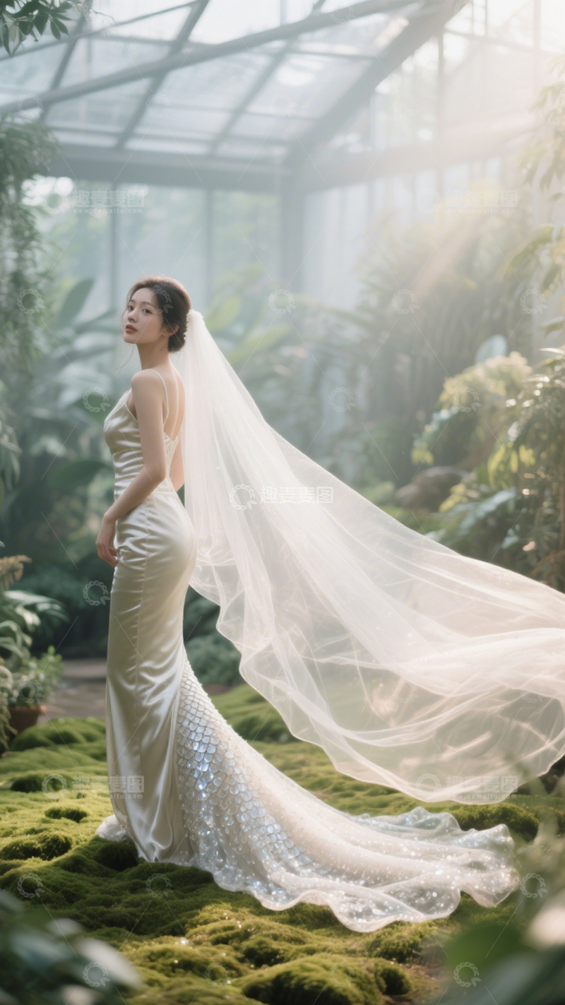 高清大图下载【趣麦麦图】温室森系浪漫婚纱1