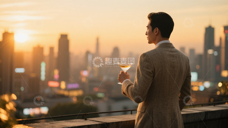 高清大图下载【趣麦麦图】城市露台日落时光3