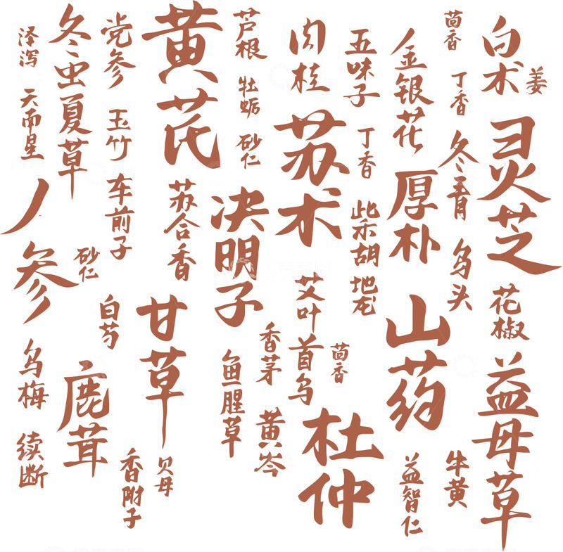 高清大图下载【趣麦麦图】中药名词字帖
