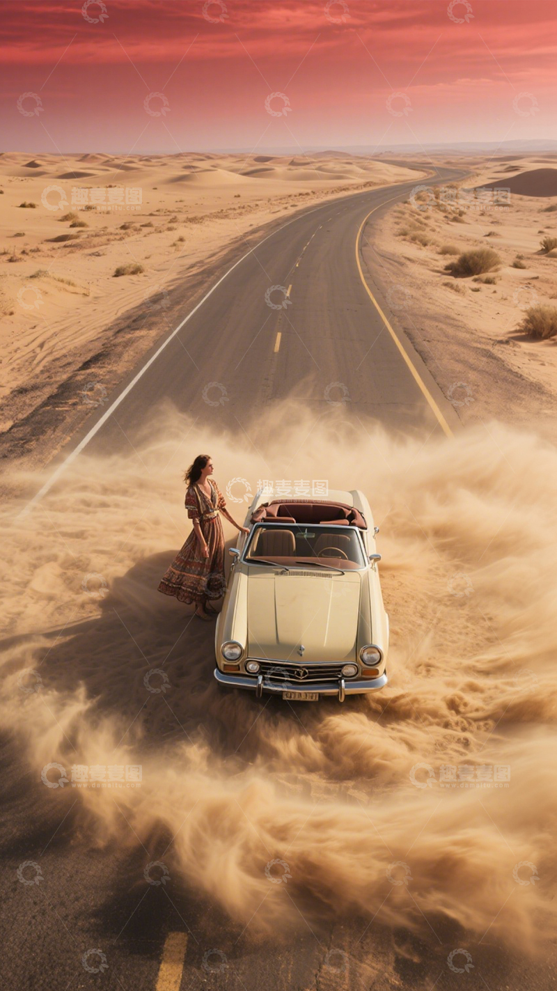 高清大图下载【趣麦麦图】沙漠公路自由旅行1