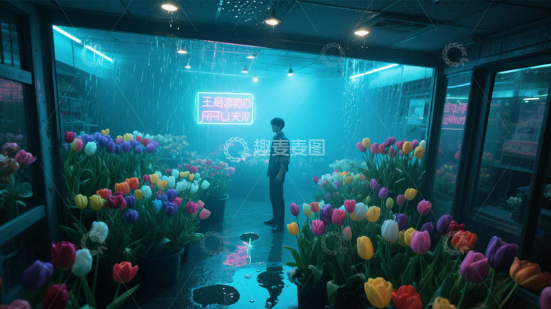 高清大图下载【趣麦麦图】雨夜花房浪漫邂逅2