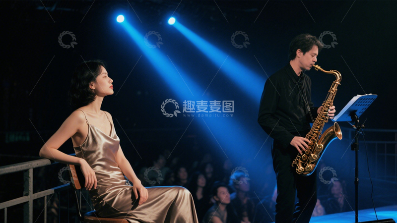 高清大图下载【趣麦麦图】爵士演奏蓝调氛围2