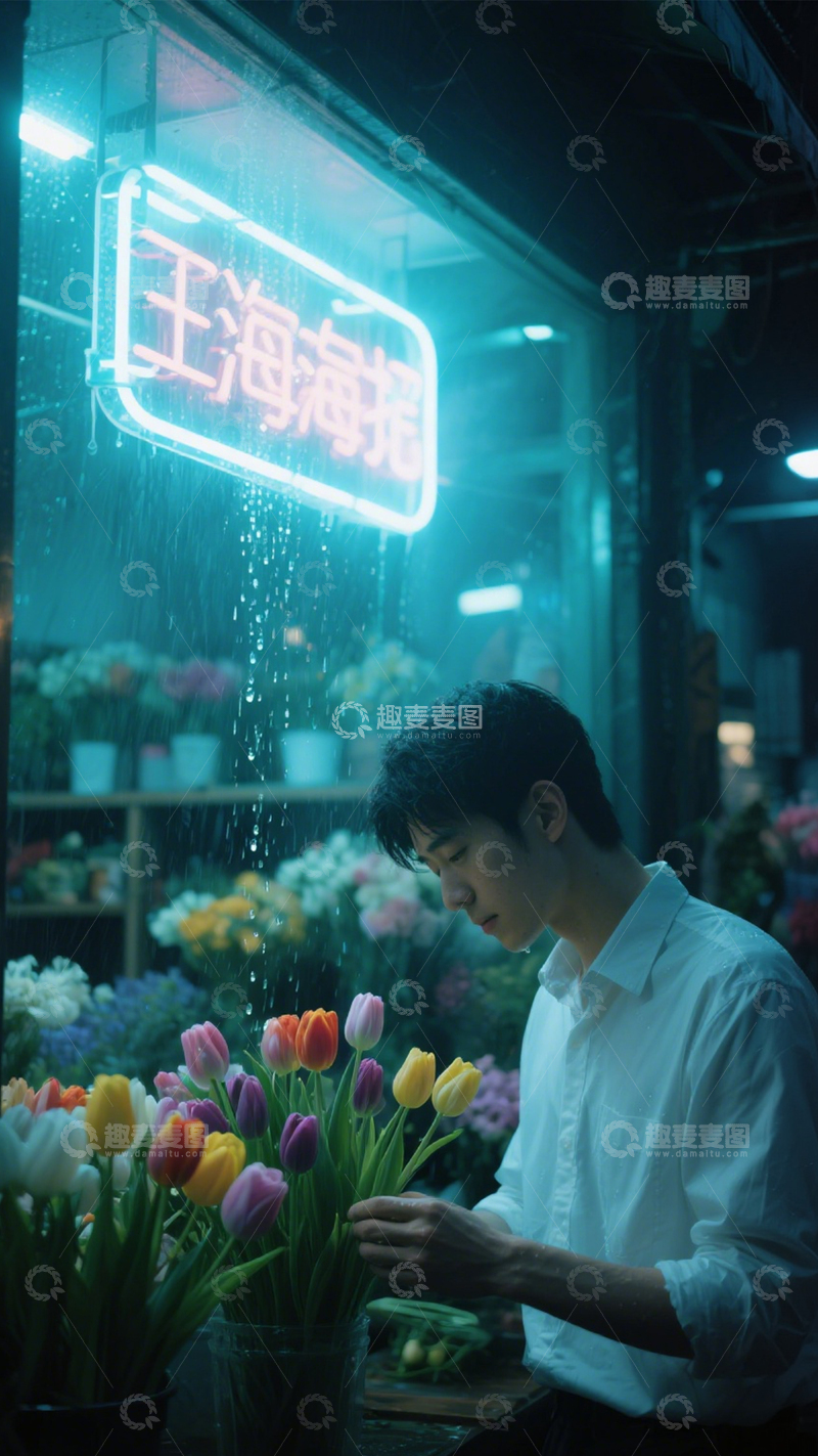 高清大图下载【趣麦麦图】雨夜花房浪漫邂逅3