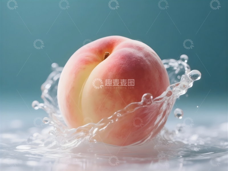 高清大图下载【趣麦麦图】水流中的鲜桃
