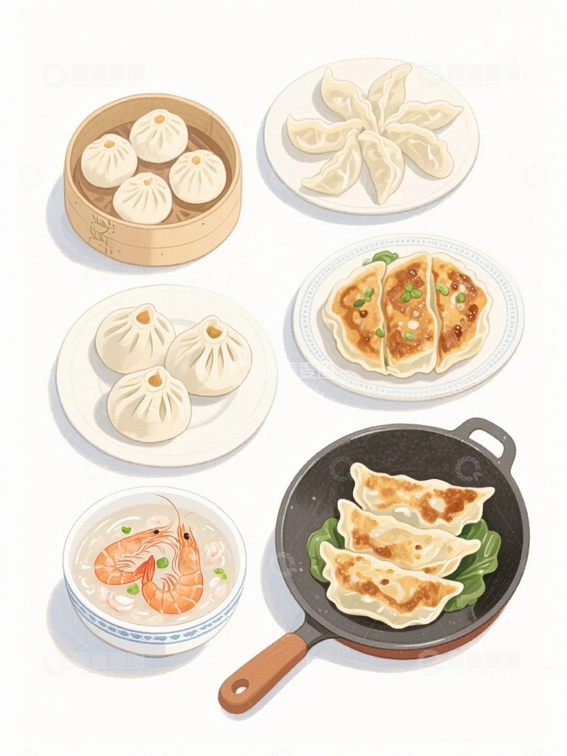 高清大图下载【趣麦麦图】中国人的早餐1