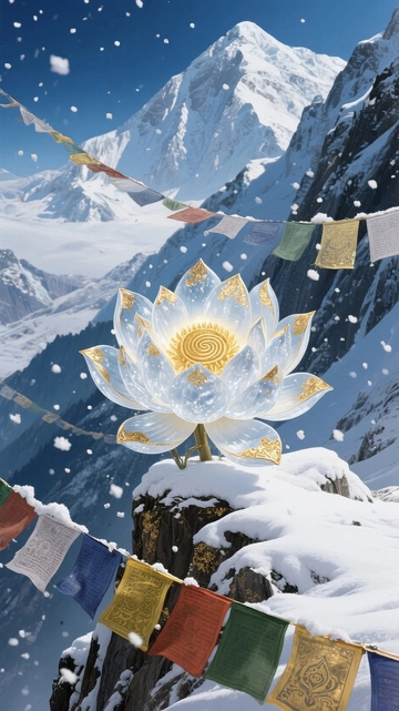 唐卡风天山雪莲