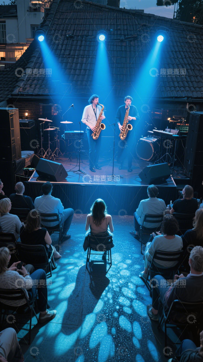 高清大图下载【趣麦麦图】爵士演奏蓝调氛围3
