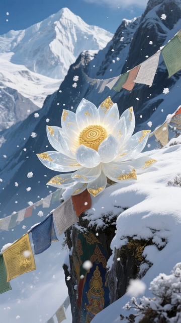 唐卡风天山雪莲1