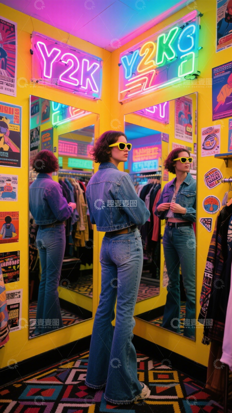 高清大图下载【趣麦麦图】复古潮店时尚镜像1