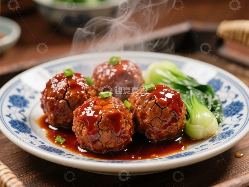 高清大图下载【趣麦麦图】中国家常美食四喜丸子2