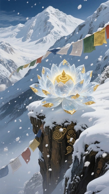 唐卡风天山雪莲2