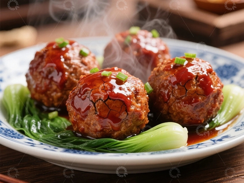 高清大图下载【趣麦麦图】中国家常美食四喜丸子