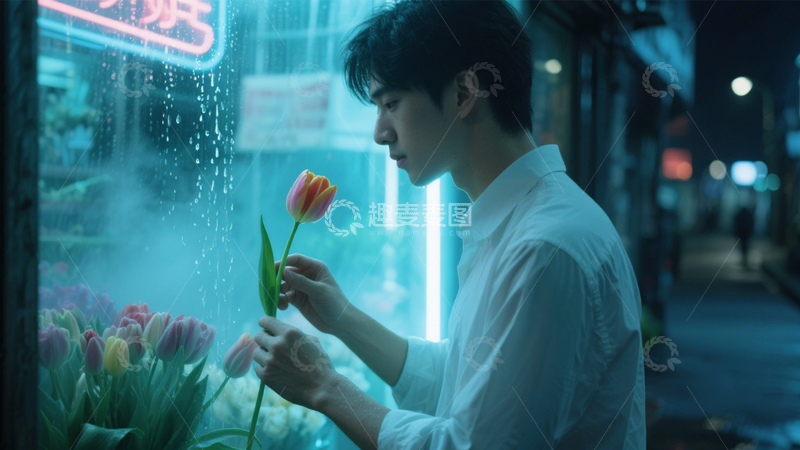 高清大图下载【趣麦麦图】雨夜花房浪漫邂逅1