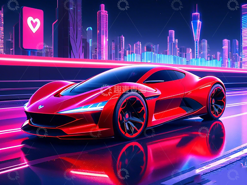 高清大图下载【趣麦麦图】红色跑车流线型