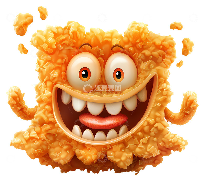 高清大图下载【趣麦麦图】微笑的奶酪角色3D插画免抠透明png素材2