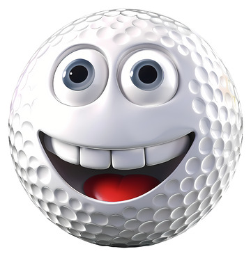 微笑的高尔夫球3D插画免抠透明png素材1