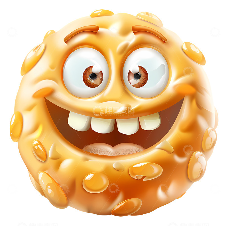 高清大图下载【趣麦麦图】微笑的饼干角色3D插画免抠透明png素材