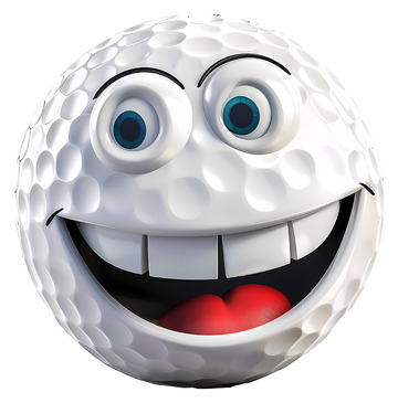 微笑高尔夫球角色3D卡通插画png素材