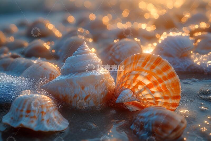 高清大图下载【趣麦麦图】覆盖地面的贝壳