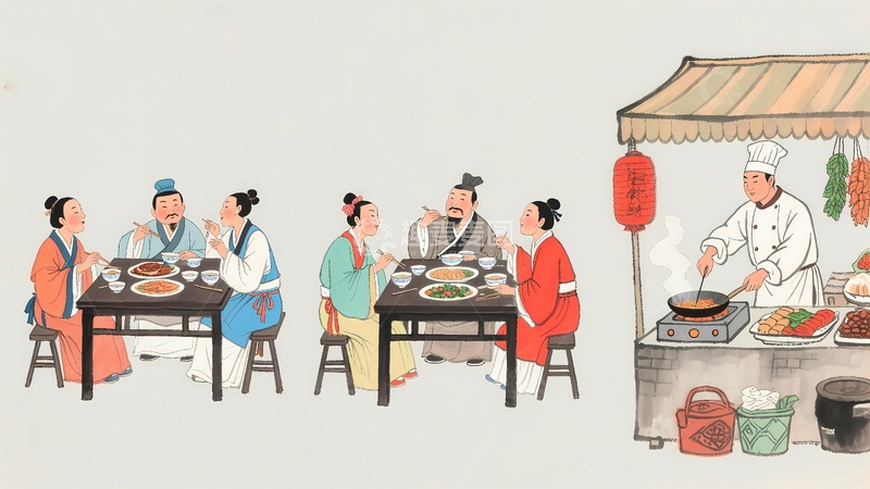 高清大图下载【趣麦麦图】-古代客栈古代就餐3