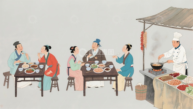 高清大图下载【趣麦麦图】-古代客栈古代就餐