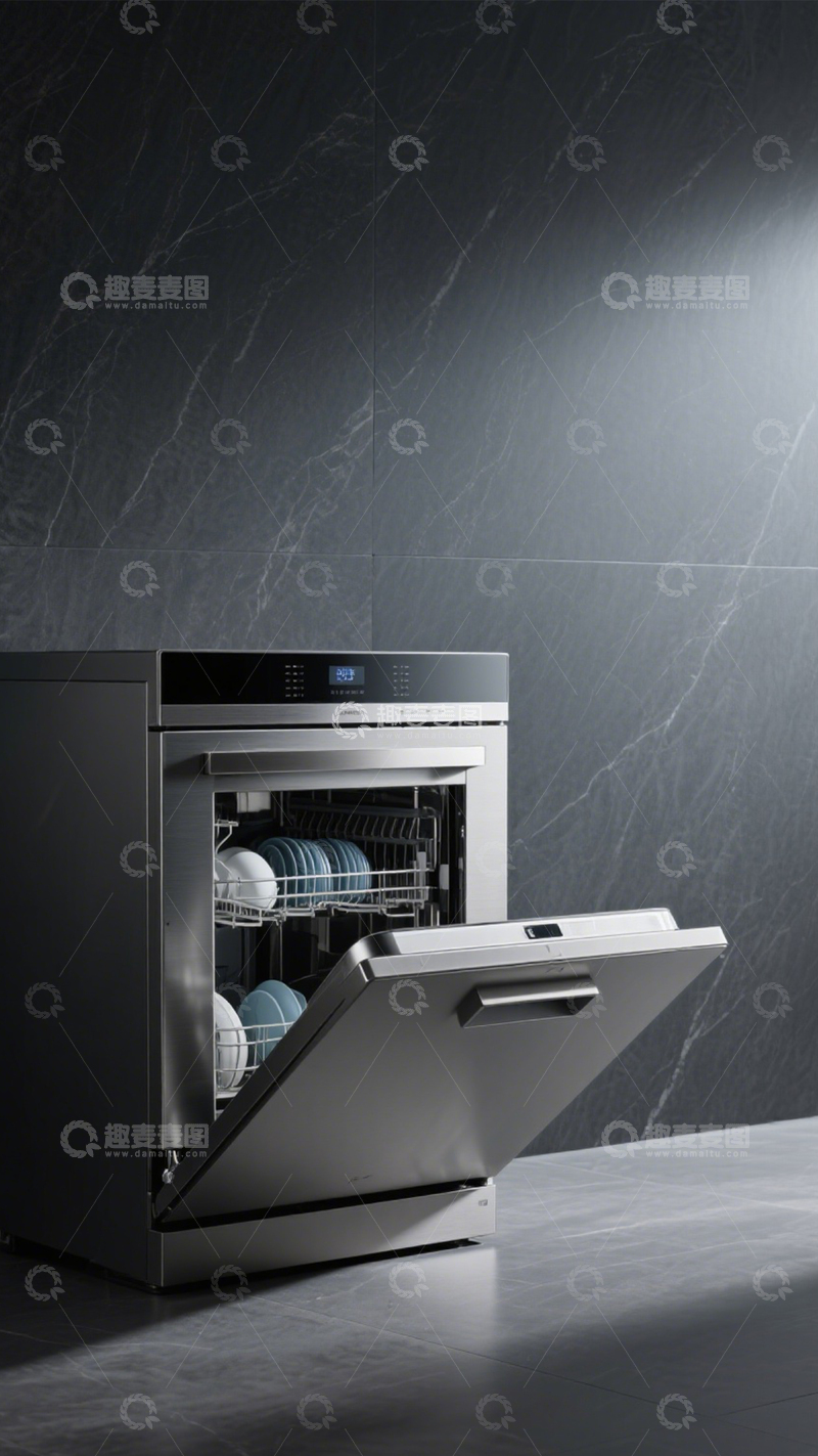 高清大图下载【趣麦麦图】嵌入式洗碗机洁净厨房